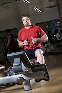 Man working out in a gym