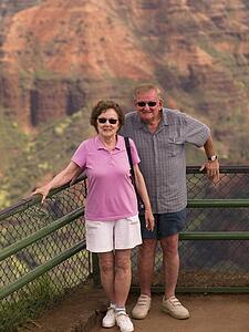 Happy couple, Waimea Canyon State Park, Kauai, Hawaii 
