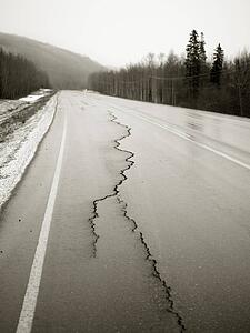 Road with cracks