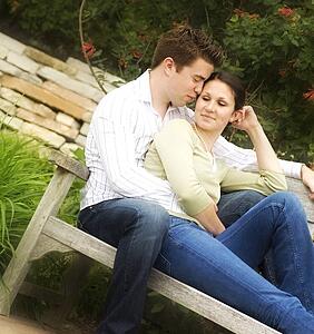 Couple sitting on a bench