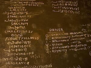 Writing on chalk board
