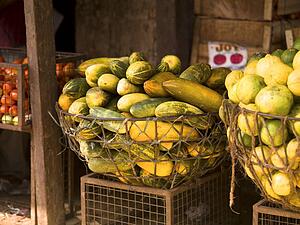 Produce in baskets, Kerala, India 