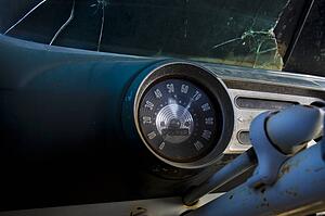 Car dash and speedometer