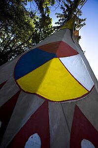 Teepee in woods