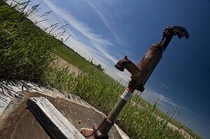 Old water pump at a well