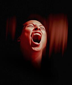 Man screaming