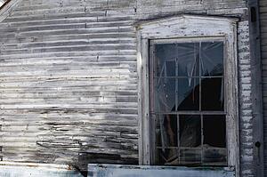 Exterior of weathered house