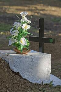 Flowers on grave