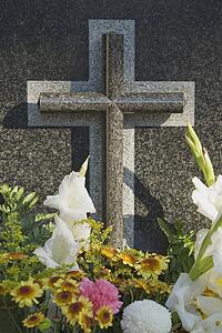 Flowers on grave