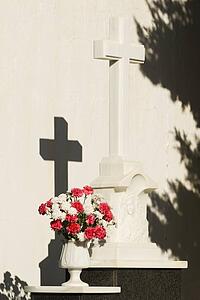 Flowers on grave