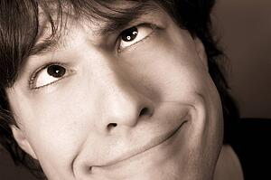 Man making goofy face