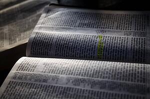 Open Bible with markings