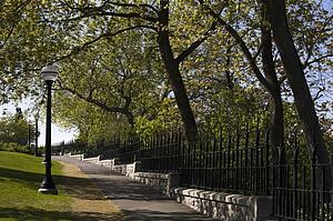 Walking path around the Parliament buildings, Ottawa, Ontario, Canada 
