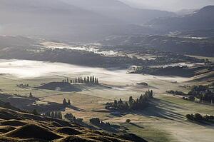 Aerial view of Arrowtown, New Zealand