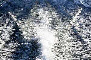Wake from a boat