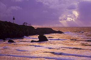 Sunset at Yaquina Head Lighthouse, Oregon Coast, USA