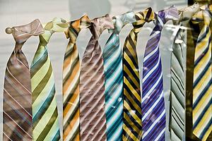 Neckties on display