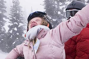 A happy skier, Whistler, BC, Canada