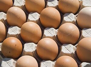 Brown eggs in carton 