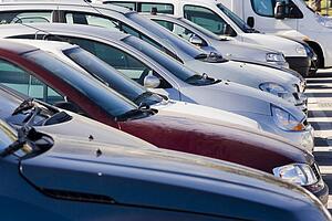 Row of parked cars