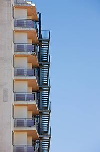 Fire escape, Stairs, multi-storey building 