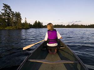 Woman canoeing