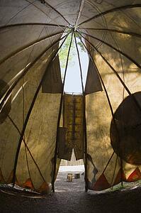 Fort Edmonton, Alberta, Canada, inside a teepee