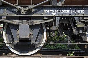 Close-Up Of Train Wheels, North Yorkshire, England