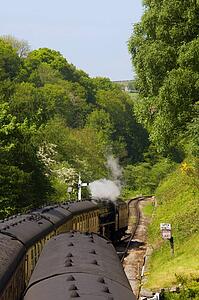 Train Going Through Goathland, North Yorkshire, England
