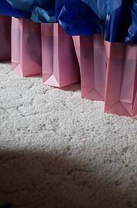 Shopping bags in a row
