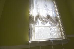 Window with sheer curtains