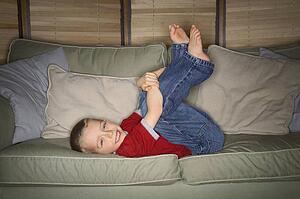 A boy on a couch
