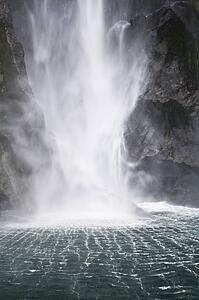 Waterfall, Milford Sound, New Zealand