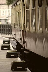Footstools At An Old-Fashioned Train Station