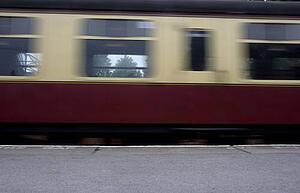 A train car speeding by