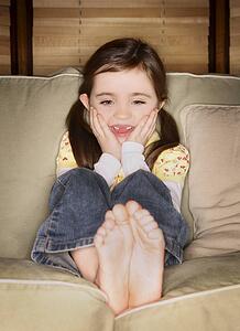 Girl sitting on a couch
