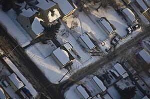 Snow covered rooftops