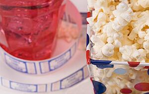 Popcorn, drink and movie tickets 