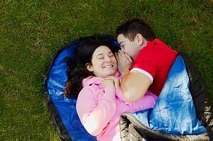 Couple in a sleeping bag