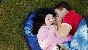Couple in a sleeping bag