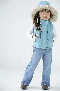 Young girl in winter clothing