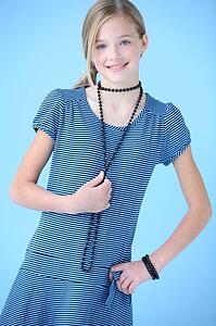 Girl in blue dress