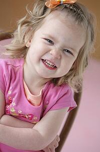 Young girl in pink