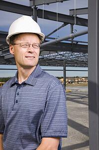 Architect on construction site