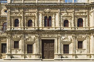 The facade of Seville Town Hall, Ayuntamiento de Sevilla, Seville, Andalucia, Spain, Europe 