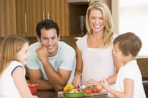 Family Preparing meal, mealtime Together 