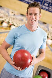 Man at a bowling lane