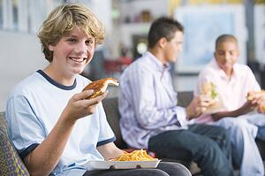 Students having lunch