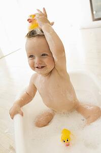 Baby in bubble bath
