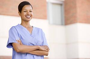 Nurse Standing Outside A Hospital